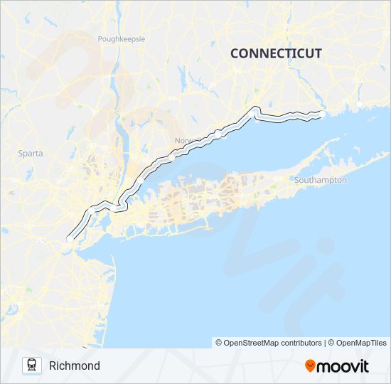 Mapa de NORTHEAST REGIONAL de tren