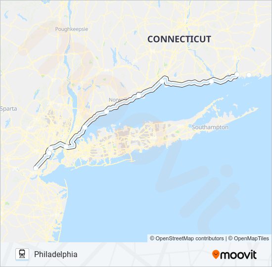 Mapa de NORTHEAST REGIONAL de tren