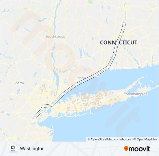 Mapa de NORTHEAST REGIONAL de tren