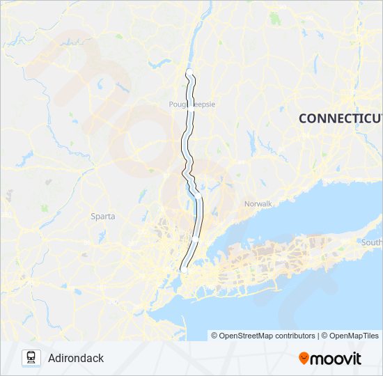 Mapa de ADIRONDACK de tren