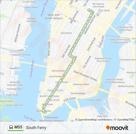 M55 Bus Line Map