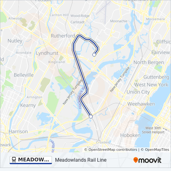 Nj Transit Bus 161 Route Map Meadowlands Rail Line Route: Schedules, Stops & Maps - #2058| Hoboken  (Updated)