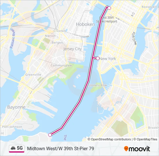 SG Ferry Line Map