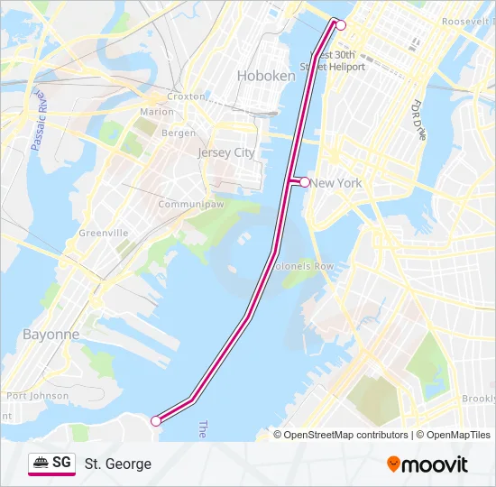 SG Ferry Line Map