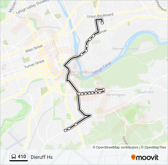 410 Bus Line Map