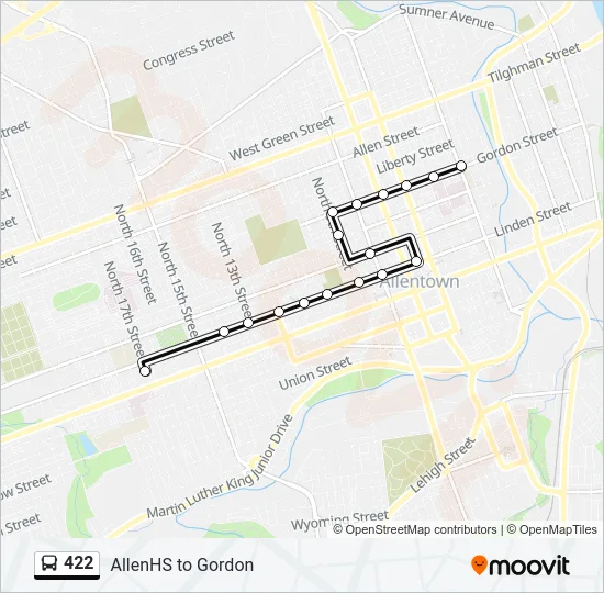 422 Bus Line Map