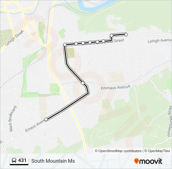 431 Bus Line Map