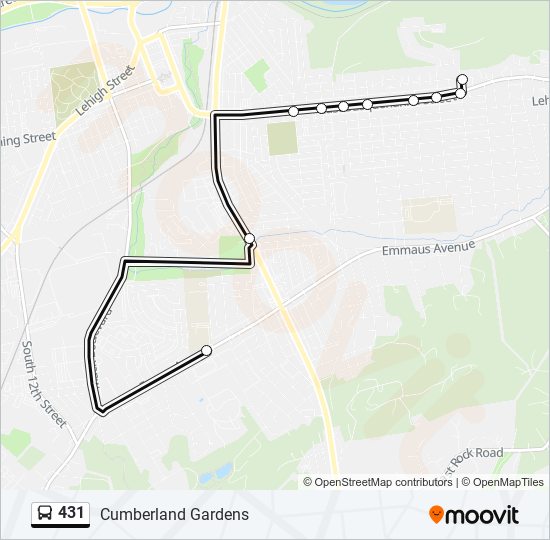 431 bus Line Map