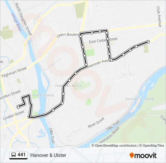 441 Bus Line Map