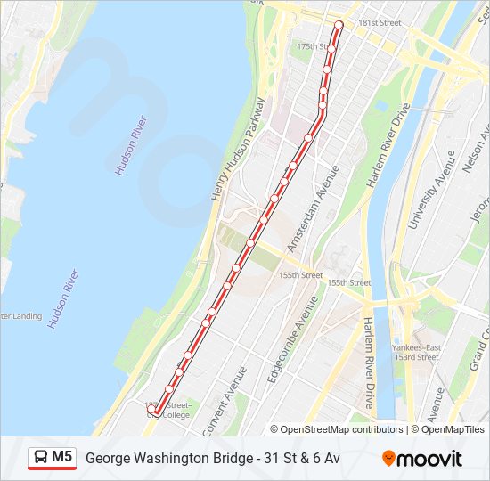 m5 Route Schedules, Stops & Maps Broadway135 St (Updated)