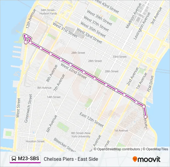 M23-SBS Bus Line Map