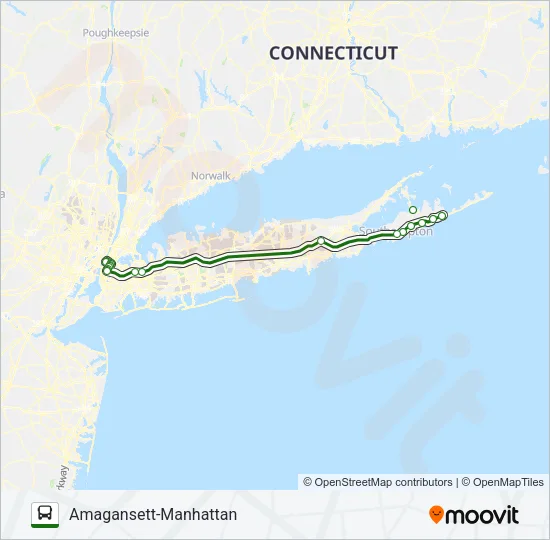 HAMPTON JITNEY MONTAUK Bus Line Map