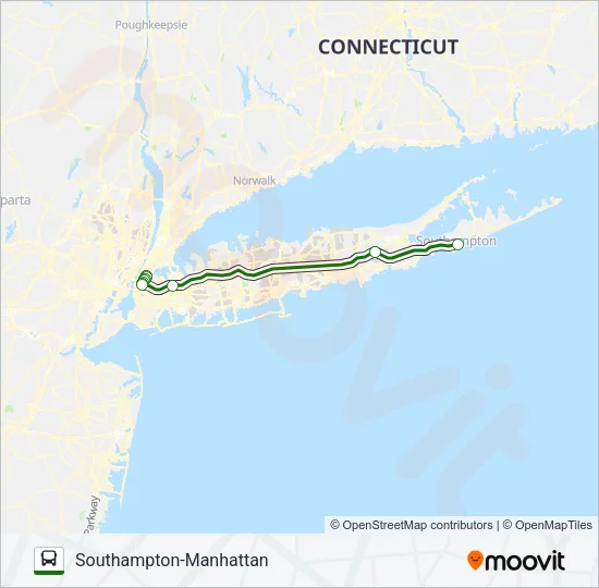 HAMPTON JITNEY MONTAUK Bus Line Map