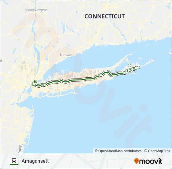 HAMPTON JITNEY MONTAUK Bus Line Map