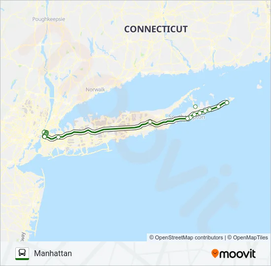 HAMPTON JITNEY MONTAUK Bus Line Map
