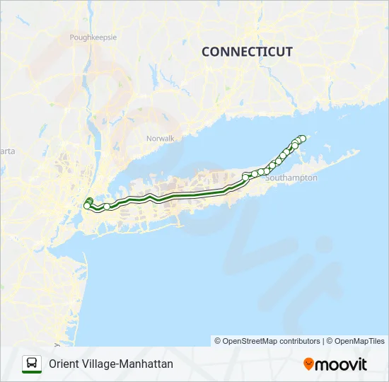 HAMPTON JITNEY NORTH FORK Bus Line Map