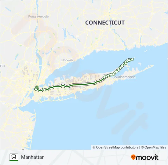 HAMPTON JITNEY NORTH FORK Bus Line Map