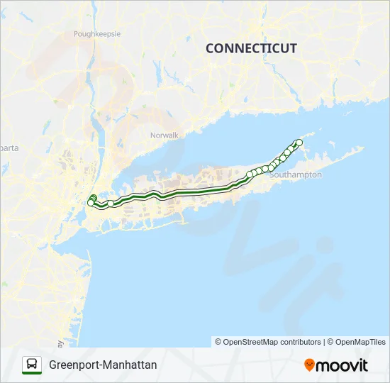 HAMPTON JITNEY NORTH FORK Bus Line Map