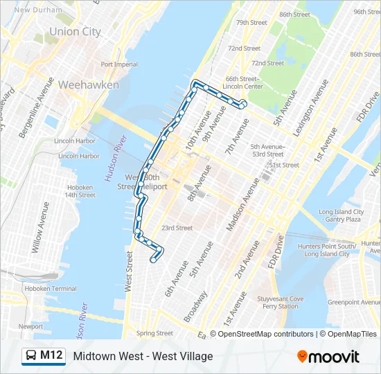 M12 Bus Line Map