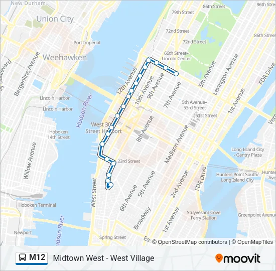 M12 Bus Line Map