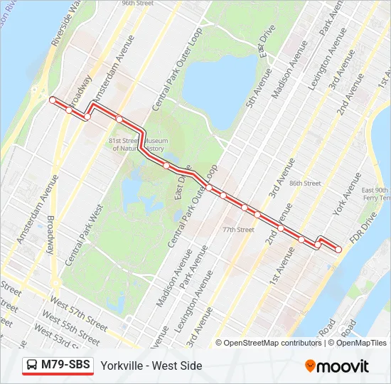 M79-SBS Bus Line Map