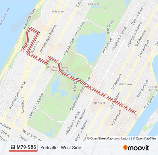 Mapa de M79-SBS de autobús