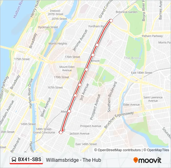 BX41-SBS Bus Line Map