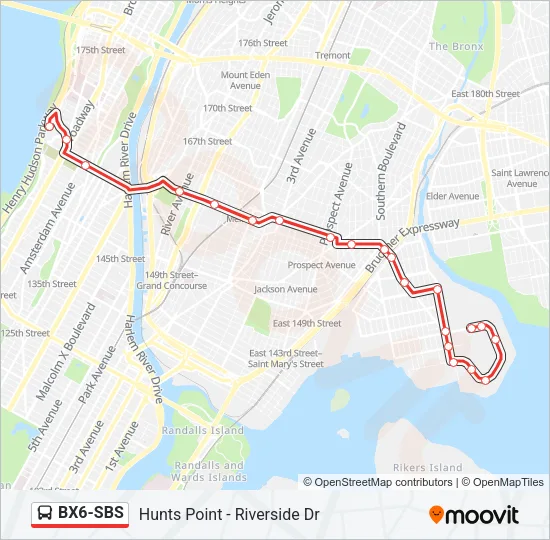BX6-SBS Bus Line Map