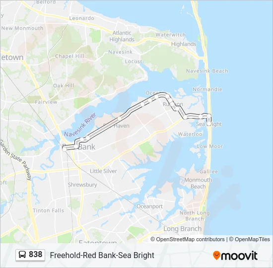 838 Bus Line Map