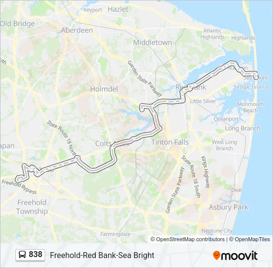 838 Bus Line Map