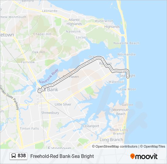 Mapa de 838 de autobús