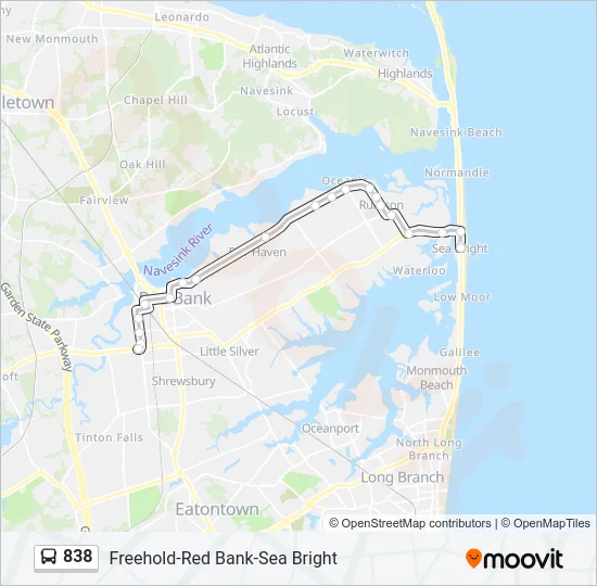 838 Bus Line Map