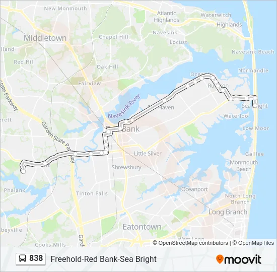 838 Bus Line Map