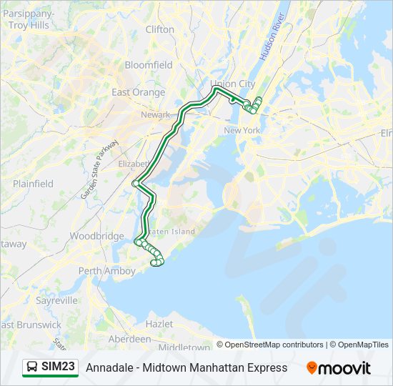 SIM23 Bus Line Map