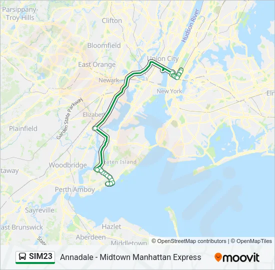 SIM23 Bus Line Map
