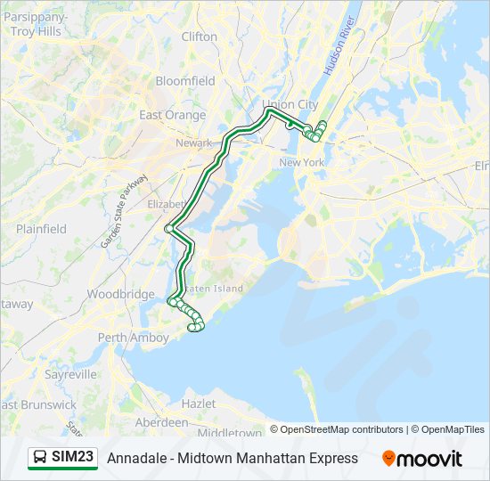 SIM23 bus Line Map