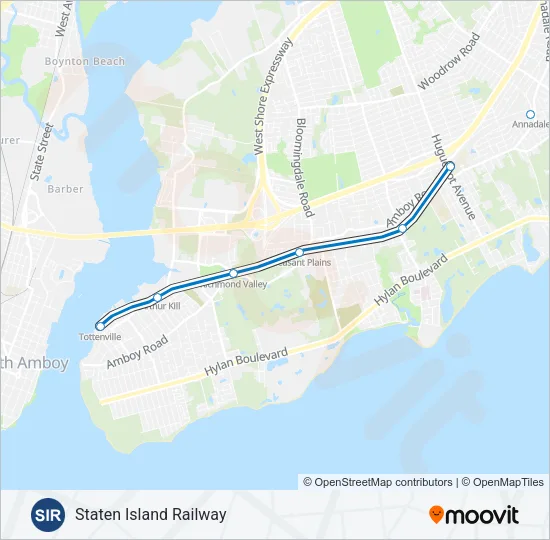 SIR Subway Line Map