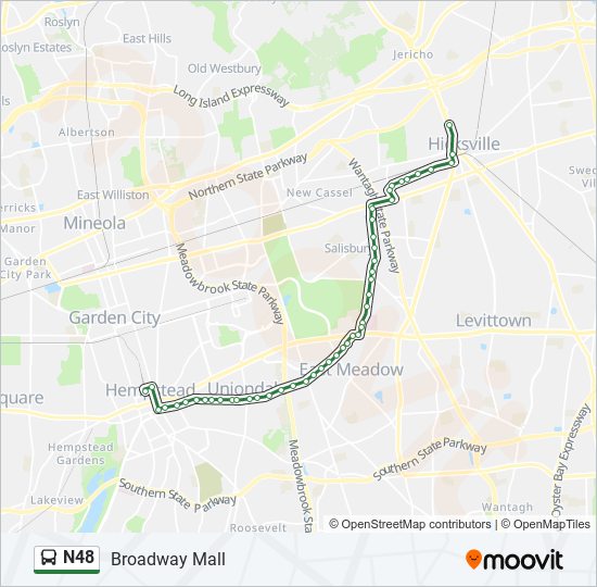 Mapa de N48 de autobús