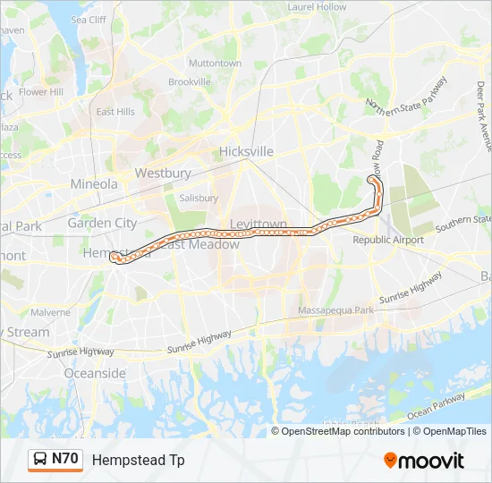 N70 Bus Line Map