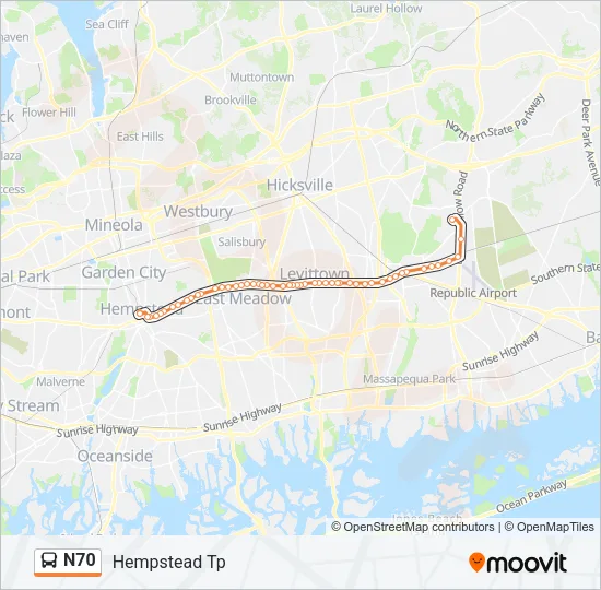 N70 Bus Line Map
