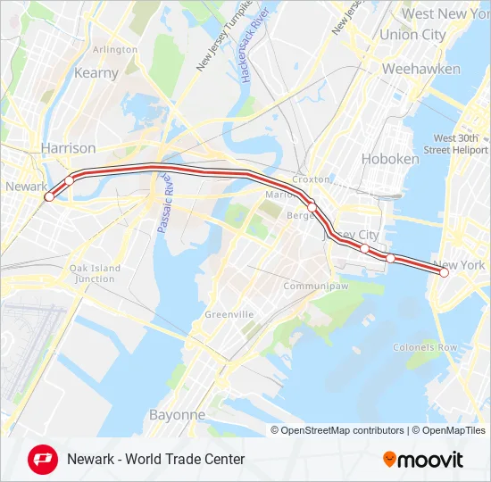 PATH Train Line Map