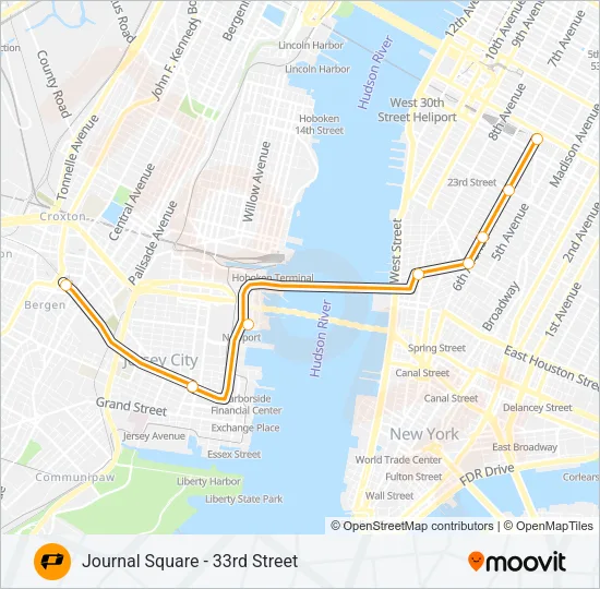 PATH Train Line Map