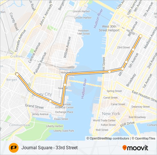 PATH Train Line Map