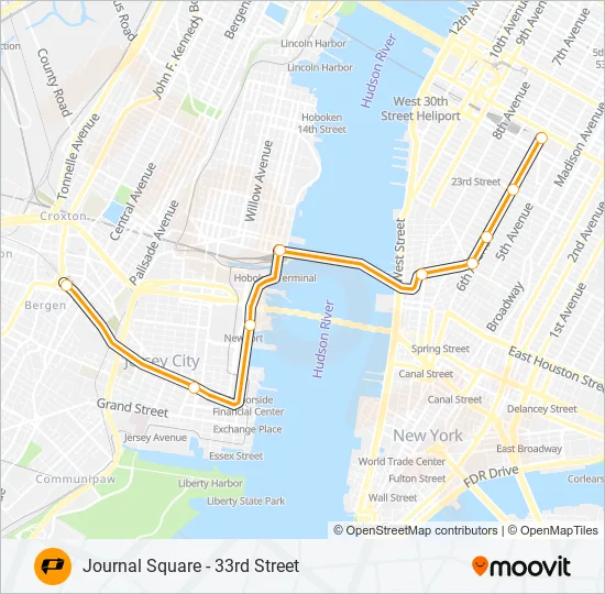 PATH Train Line Map