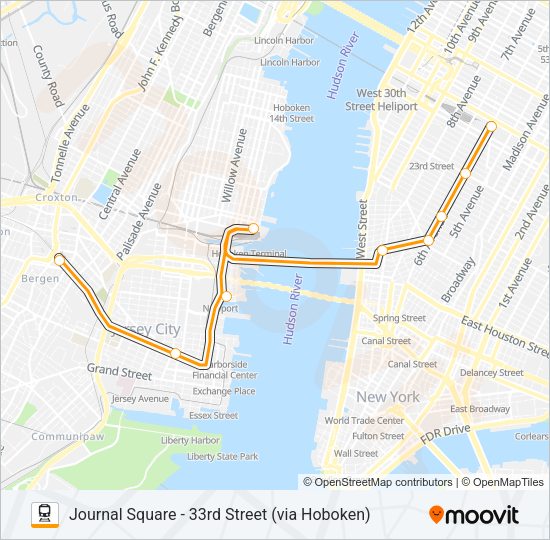 PATH Train Line Map