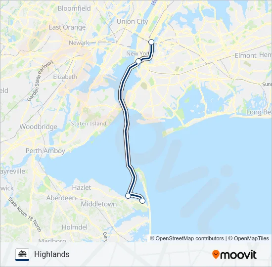 NEW YORK CITY & NEW JERSEY Ferry Line Map