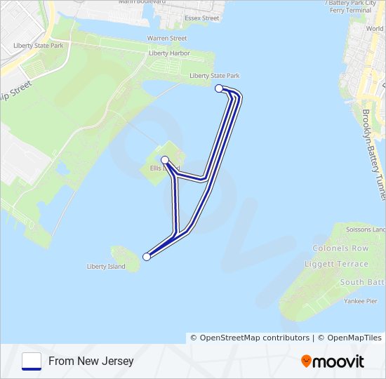 STATUE CRUISES FERRY ferry Line Map