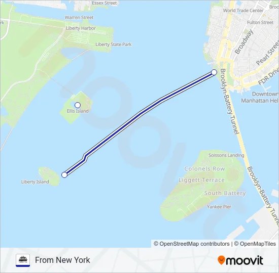 STATUE CRUISES FERRY Ferry Line Map