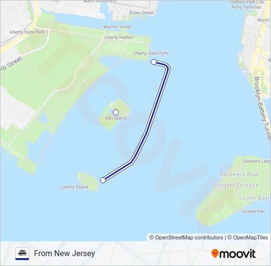 STATUE CRUISES FERRY Ferry Line Map