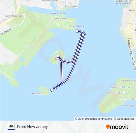 STATUE CRUISES FERRY Ferry Line Map